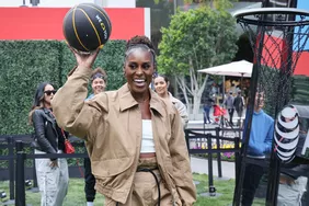 Issa Rae attends the AT&T Game Ball Experience at The Grove on April 14, 2023 in Los Angeles, California.